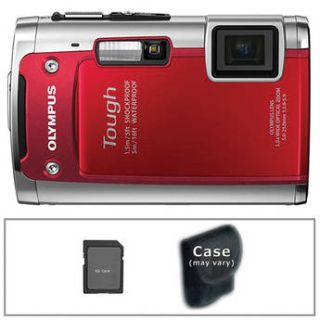 Olympus TG 610 Digital Camera with Basic Accessory Kit Red