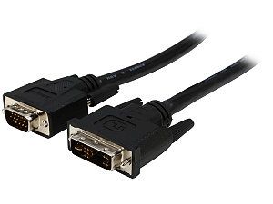 StarTech DVIVGAMM6 Black 6 ft. M M DVI To VGA Analog Flat Panel Display Cable