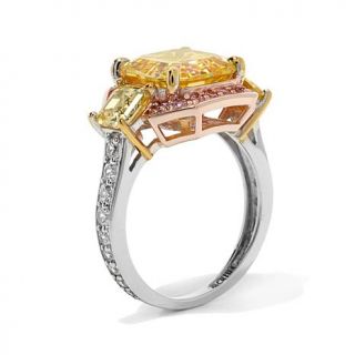 Jean Dousset 7.33ct Absolute™ Asscher Cut Canary and Simulated Pink Sapph   7728305