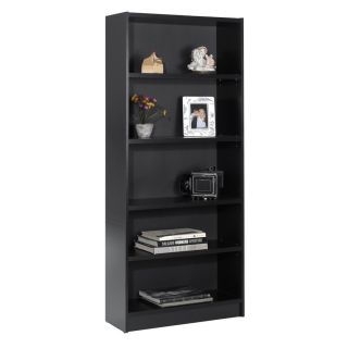 Nexera Essentials Black 71 1/2 in 5 Shelf Bookcase