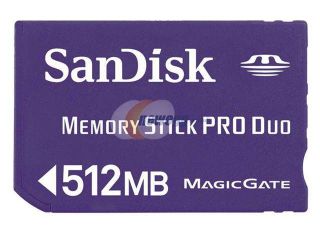 SanDisk 512MB Memory Stick Pro Duo (MS Pro Duo) Flash Media Model SDMSPD 512 A10