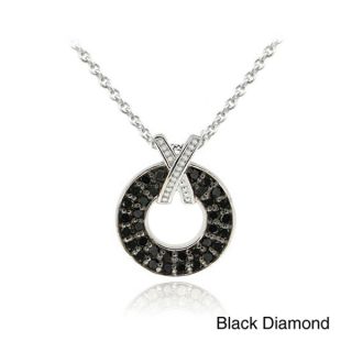 DB Designs Sterling Silver 1/4ct TDW Black Diamond X and O