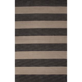 Hand Tufted Novelty Stripe Pattern Oyster Grey/ Gun metal (8 x 10