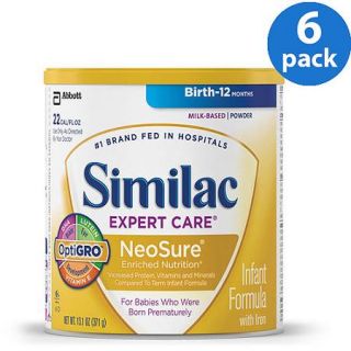 Similac Expert Care NeoSure Infant Formula with Iron, Powder, 13.1 oz (Pack of 6)