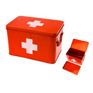 Cross Metal Medicine Storage Box by Present Time