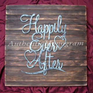 aMonogram Art Unlimited Happily Ever After Mounted on Rustic Wood