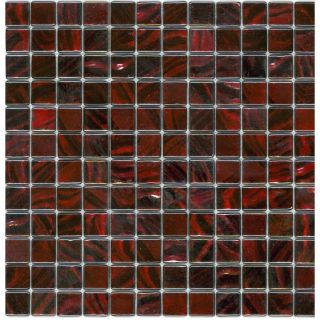Elida Ceramica 12 1/2" x 12 1/2" Recycled Mosaic Pomegranate Glass Wall Tile