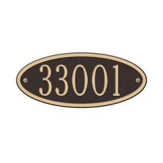 Whitehall Products Madison Petite Oval Bronze/Gold Wall 1 Line Address Plaque 4008OG