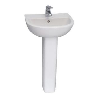 Barclay Products Compact 550 Pedestal Combo Bathroom Sink in White 3 551WH