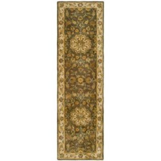 Safavieh Heritage Green/Taupe 2 ft. 3 in. x 12 ft. Runner HG954A 212