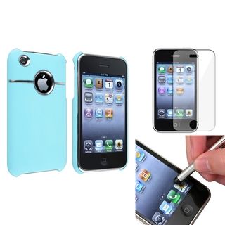 BasAcc Blue Snap On Case/Screen Protector/Stylus for Apple iPhone 3G