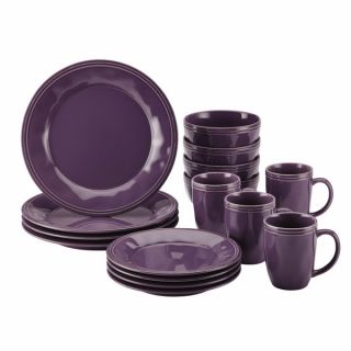 Rachael Ray Cucina Dinnerware 16 piece Lavender Purple Stoneware