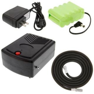Portable Rechargeable AIRBRUSH AIR COMPRESSOR SET 12V DC BATTERY & CHARGER Cake