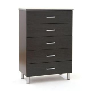 South Shore Furniture Cosmos 5 Drawer Chest in Black Onyx and Charcoal 3127035