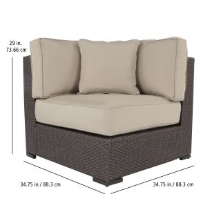 Sterling Falls Armless Outdoor Corner Chair with Cushions by Serta at