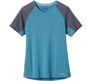 Womens Patagonia S/S Nine Trails Shirt   Catalyst Blue