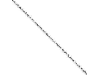 14k White Gold 14 inch 1.20 mm Machine Made Diamond cut Rope Choker Necklace