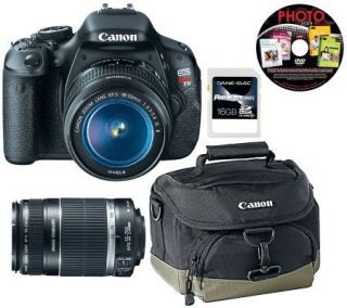 Canon EOS Rebel T3i DSLR 2 Lenses 16GB Card Carry Bag Softwar —