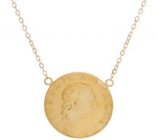 Vicenza Gold 200 Lire Coin Necklace 14K Gold —