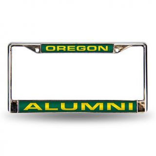 Laser Cut Chrome License Plate Frame   University of Oregon Alumni   7606736
