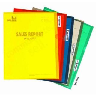 C line Project Folder With Index Tabs   Letter   8.50" X 11"   Polypropylene   Red, Yellow, Green, Blue, Smoke Gray   25 / Box (62140_40)