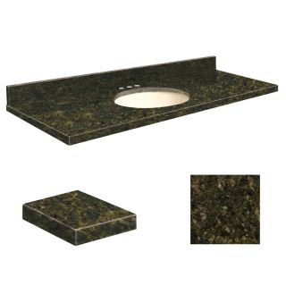 Transolid Uba Verde Granite Undermount Single Sink Bathroom Vanity Top (Common: 61 in x 22 in; Actual: 61 in x 22.25 in)