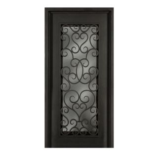 Escon 1 Panel Insulating Core Full Lite Right Hand Inswing Bronze Iron Painted Prehung Entry Door (Common: 39 in x 81 in; Actual: 39 in x 81 in)