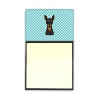 Carolines Treasures BB1178SN Checkerboard Blue Min Pin Refiillable Sticky Note Holder Or Postit Note Dispenser, 3 x 3