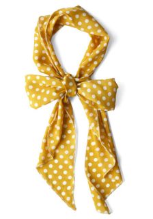 Bow to Stern Scarf in Mustard Dots  Mod Retro Vintage Scarves