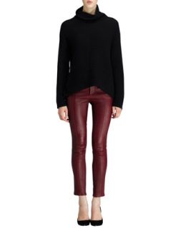 Vince Cable Knit Turtleneck Sweater, Favorite Tank & Cropped Leather Pants
