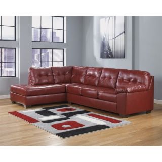 Ashley Furniture Alliston DuraBlend 2 Piece Leather Sectional in Salsa   20100 16 67 KIT