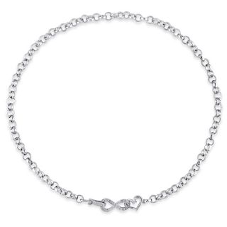 Miadora Sterling Silver 1/10ct TDW Diamond Link Infinity Necklace (G H