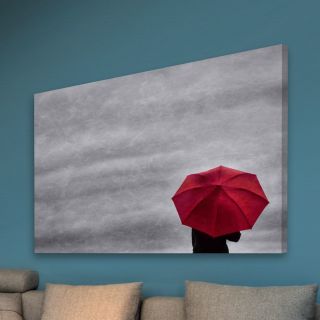 Marmont Hill Little Red Umbrella 2 Painting Print on Wrapped Canvas