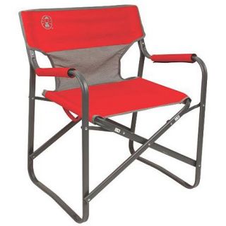 Coleman Steel Deck Chair Red