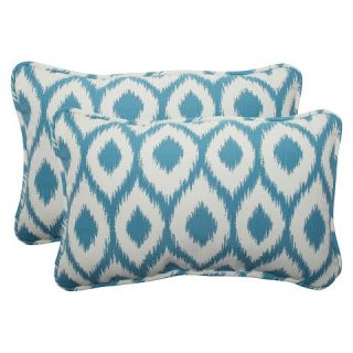 Bella Dura® Shivali Outdoor 2 Piece Lumbar Throw Pillow Set   Blue