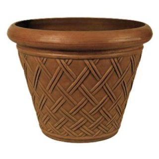 Arcadia Garden Products Basket Weave 18 in. x 14 in. Chocolate PSW Pot MB46C