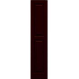 Winworks Wood Composite 12 in. x 56 in. Raised Panel Shutters Pair #657 Polished Mahogany 51256657