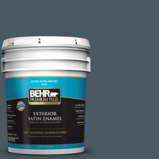 BEHR Premium Plus 5 gal. #S470 7 Undersea Satin Enamel Exterior Paint 934005