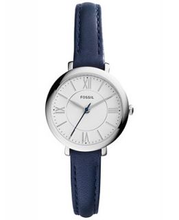 Fossil Womens Jacqueline Blue Leather Strap Watch 26mm es3935