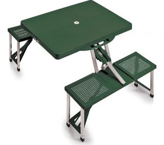 Picnic Time Folding Table/Seats Football   Hunter Green