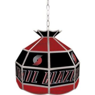 Trademark Global Portland Trail Blazers NBA 16 in. Nickel Hanging Tiffany Style Lamp NBA1600 PTB