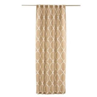Home Decorators Collection Natural/Ivory Moroccan Tile Burlap Curtain Panel, 48 in. W x 108 in. L 1881320810