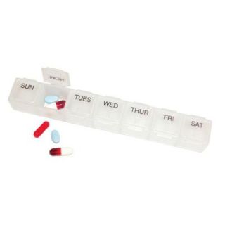 MABIS 6 3/4 in. x 1 in. 7 Day Pill Holder in Clear 640 8218 9606