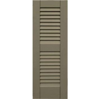 Winworks Wood Composite 12 in. x 34 in. Louvered Shutters Pair #660 Weathered Shingle 41234660