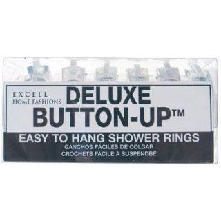 Excell PVC Deluxe Button Up Shower Curtain Rings