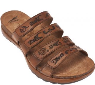 Dansko Leather Adj. Multi strap Slide Sandals   Paulina —