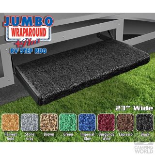 Jumbo Wraparound Plus RV Step Rug   Black   Prest O Fit 2 0050   Step Rugs