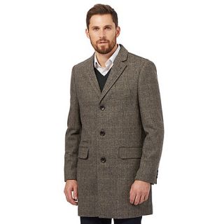 RJR.John Rocha Brown herringbone wool blend Epsom coat