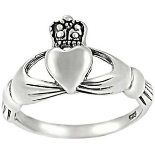 Brinley Co. Celtic Claddagh Ring in Sterling Silver