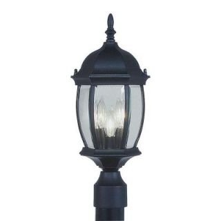 Livex Lighting 3 Light Outdoor Black Incandescent Post Lantern CLI MEN7538 04